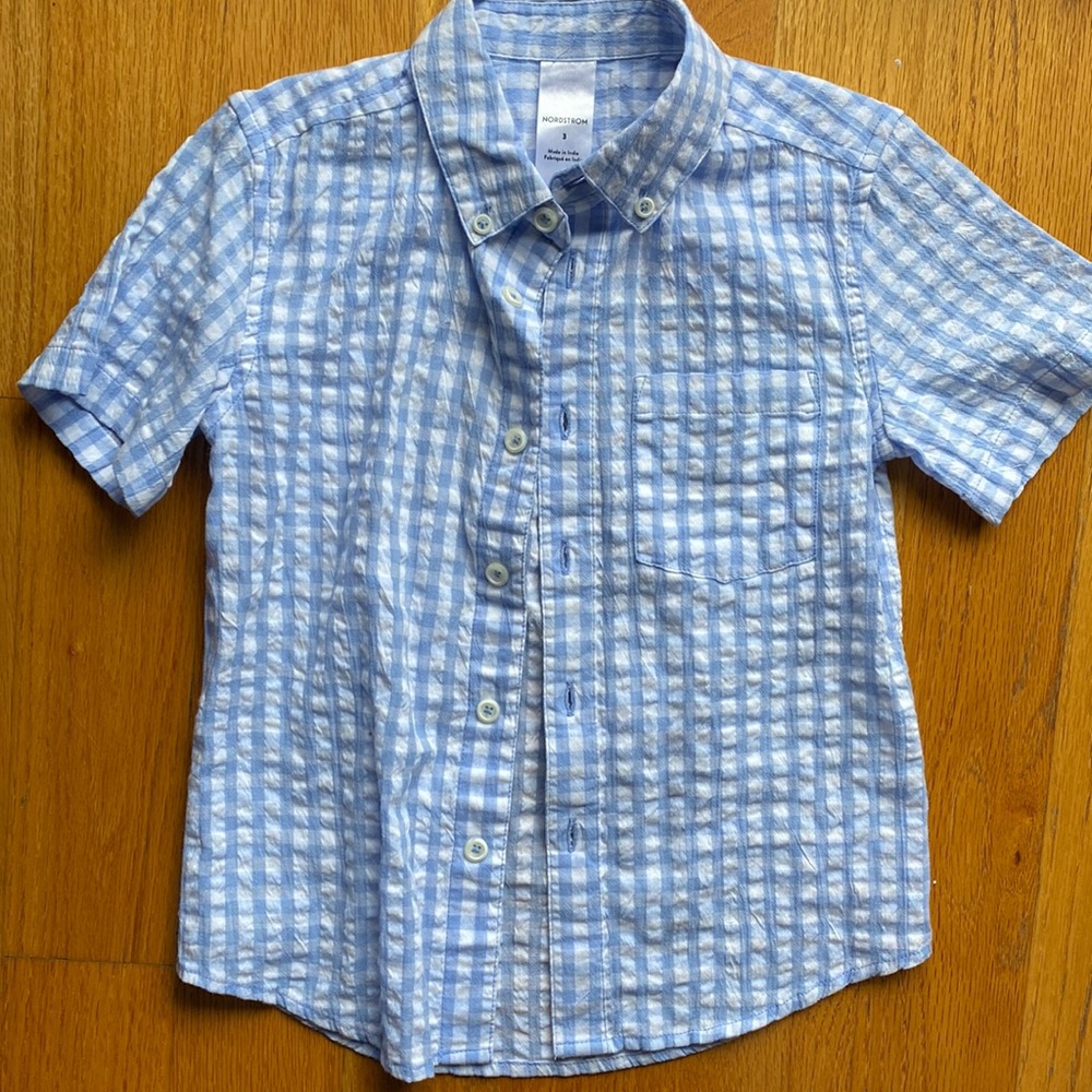 Nordstrom button front checked shirt